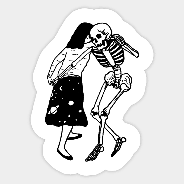 Girl Skeleton Dancing Sticker by RicardoCarn